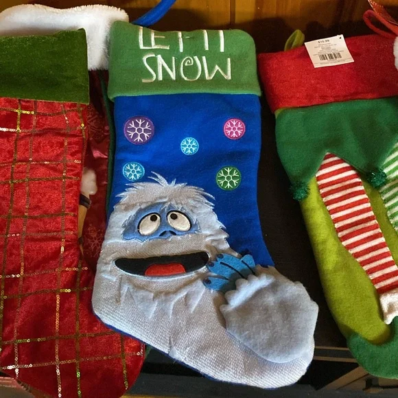 Set of 5 different Christmas stockings NEW - Picture 4 of 11